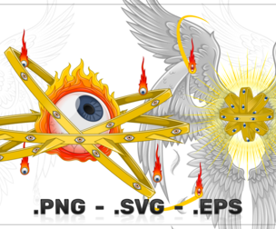 Vector Design Angelica Throne With Burning Eye