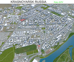Krasnoyarsk city Russia 3d model 110km