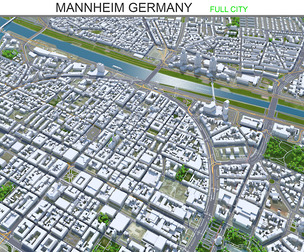 Mannheim City 3D Model 40km