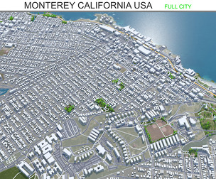 Monterey city 3d model California 20km