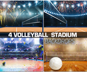 4 Volleyball Stadium Backdrops, Empty area