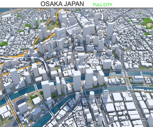 Osaka city Japan 3D Model