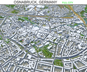 Osnabruck city Germany 3d model 50km