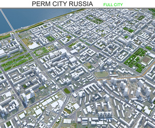 Perm City Russia 3d model 100km