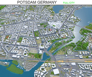 Potsdam city Germany 3d model 40km