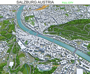 Salzburg City 3D Model 50km