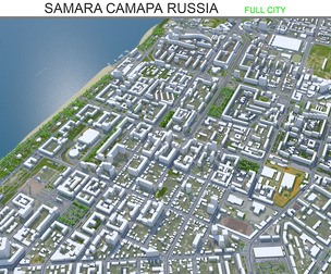 Samara city Самара Russia 3d model 70km