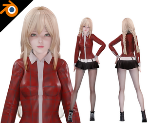 Clothing 0002 Realistic Female Character - Blender