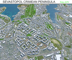 Sevastopol city Crimean Peninsula 3d model 100km