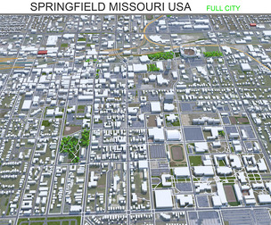 Springfield city Missouri USA 3d model 30km