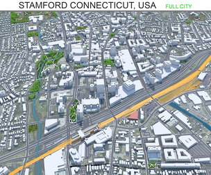 Stamford city Connecticut USA 3d model 40km