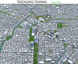 Taichung city Taiwan 3d model  120km