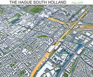 The Hague city South Netherlands 3d model  50km
