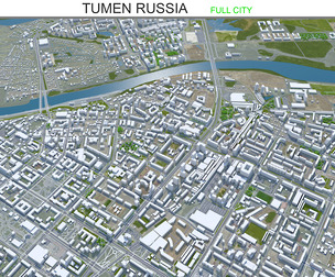 Tumen city Russia 3d model 60km