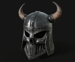 Helmet with horns Low-poly 3D model