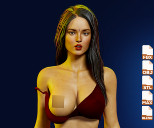 Beautiful Woman Nude Rigged - Stella