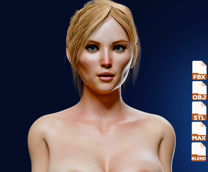 Realistic Beautiful Woman Nude Rigged