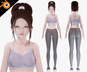 Sport Girl - Realistic Female Character - Blender