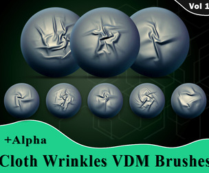 Cloth Wrinkles VDM Brushes + Alpha Vol 1