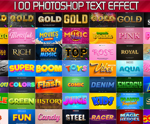 100 Premium Photoshop Text Effects, 3D PSD Styles