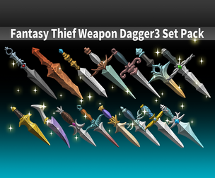 Fantasy Thief Weapon Dagger3 Set Pack