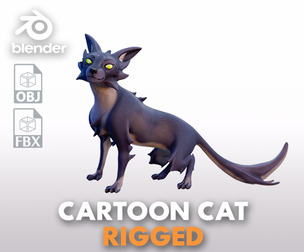 Cat Rigged Low-poly 3D model