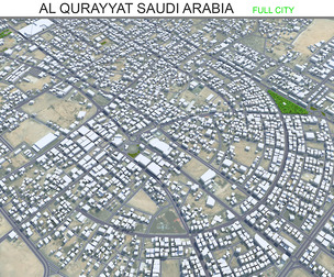 Al Qurayyat city Saudi Arabia 3d model 30km