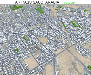 Ar Rass city Saudi Arabia 3d model 35km