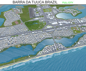 Barra da Tijuca city Brazil 3d model 25km