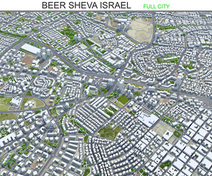 Beer Sheva city Israel 3d model 20km