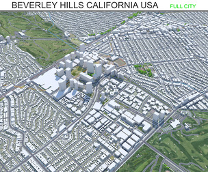 Beverley Hills city California USA 3d model 15km