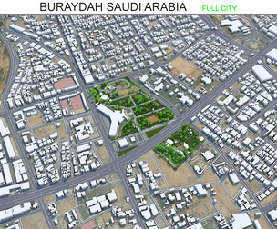 Buraydah city Saudi Arabia 3d model 35km