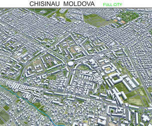 Chisinau city Moldova 3d model 35km