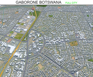 Gaborone city Botswana 3d model 25km