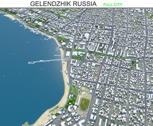 Gelendzhik city Russia 3d model 20km