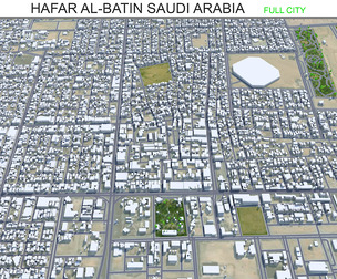Hafar al-Batin city Saudi Arabia 3d model 40km