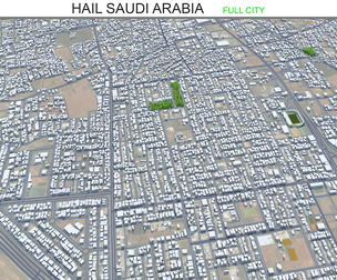 Hail city Saudi Arabia 3d model 55km