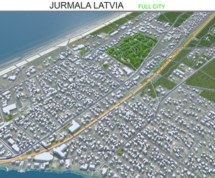 Jurmala city Latvia 3d model 60km