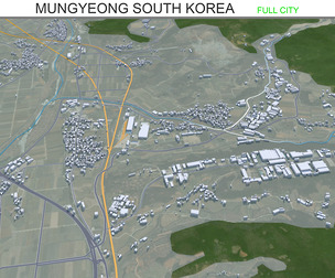 Mungyeong city South Korea 3d model 20km
