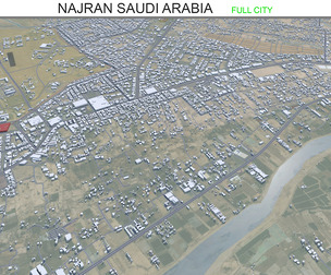 Najran city  Saudi Arabia 3d model 30km