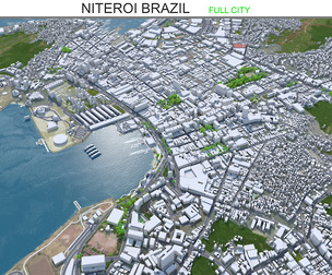 Niteroi city Brazil 3d model 30km