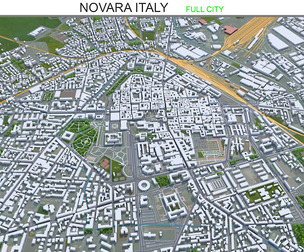 Novara city Italy 3d model 20km
