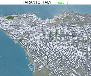 Taranto city Italy 3d model 25km