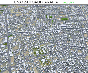 Unayzah city Saudi Arabia 3d model 30km