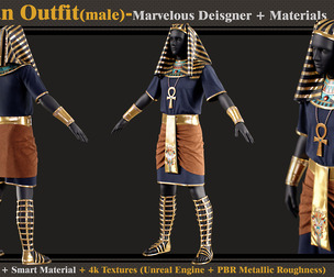 Egyptian Outfit-Models+Materials