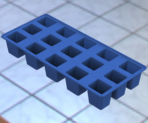 Blue Plastic Ice Cube Tray
