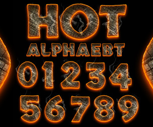 Fire Alphabet Letters Numbers, Burn, Flaming, Hot
