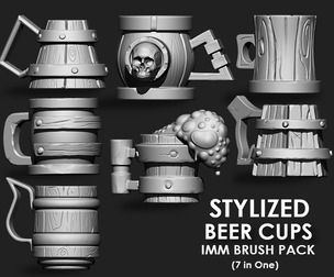 Stylized Beer Cups IMM Brush Pack (7 in One)