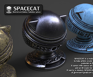 SpaceCat Material and baking validation sphere