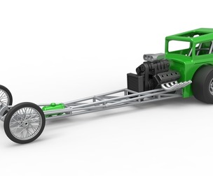 Front engine vintage dragster shell V7 Scale 1:25